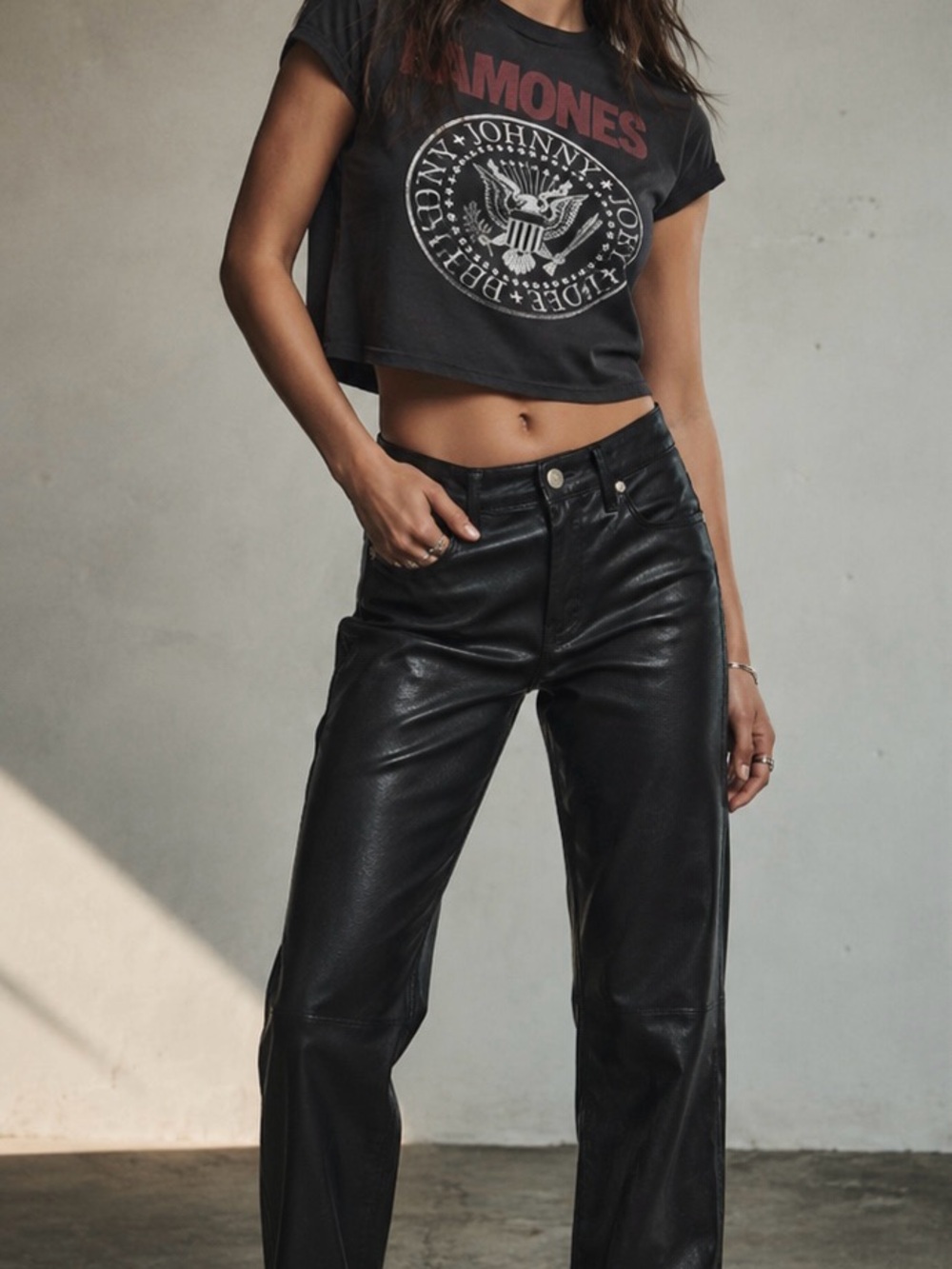 Tinseltown‎ Black Textured Faux Leather Coated Skinny Pants Juniors 13 Y2K Moto